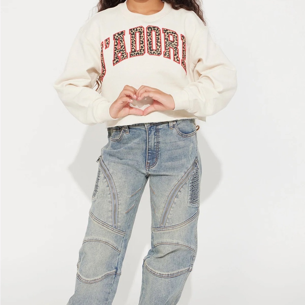 Moto straight leg jeans little girl
